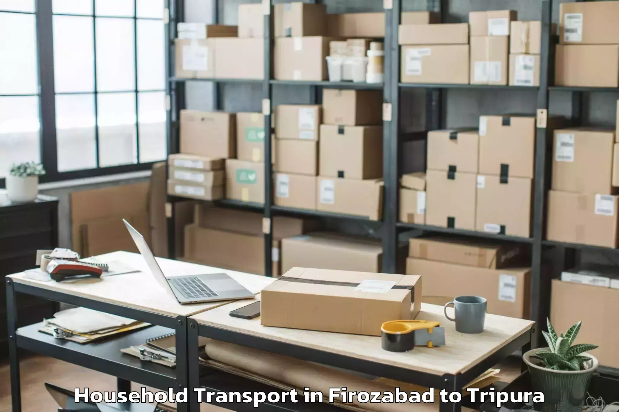 Reliable Firozabad to Hrishyamukh Household Transport